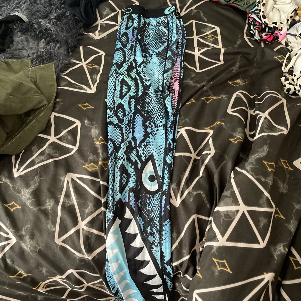 Ethika Blue and Black Snake Print Leggings